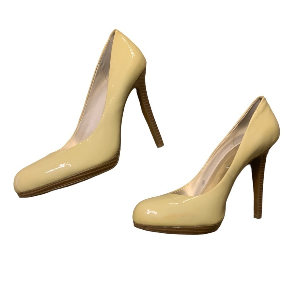 INC International Concepts | Beige Cream Platform Heels 3 Inch Wood Heel